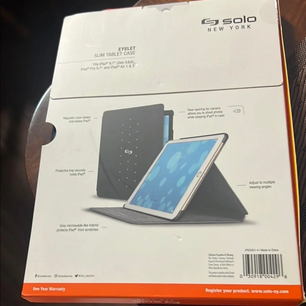 Black Eyelet Slim Case for iPad